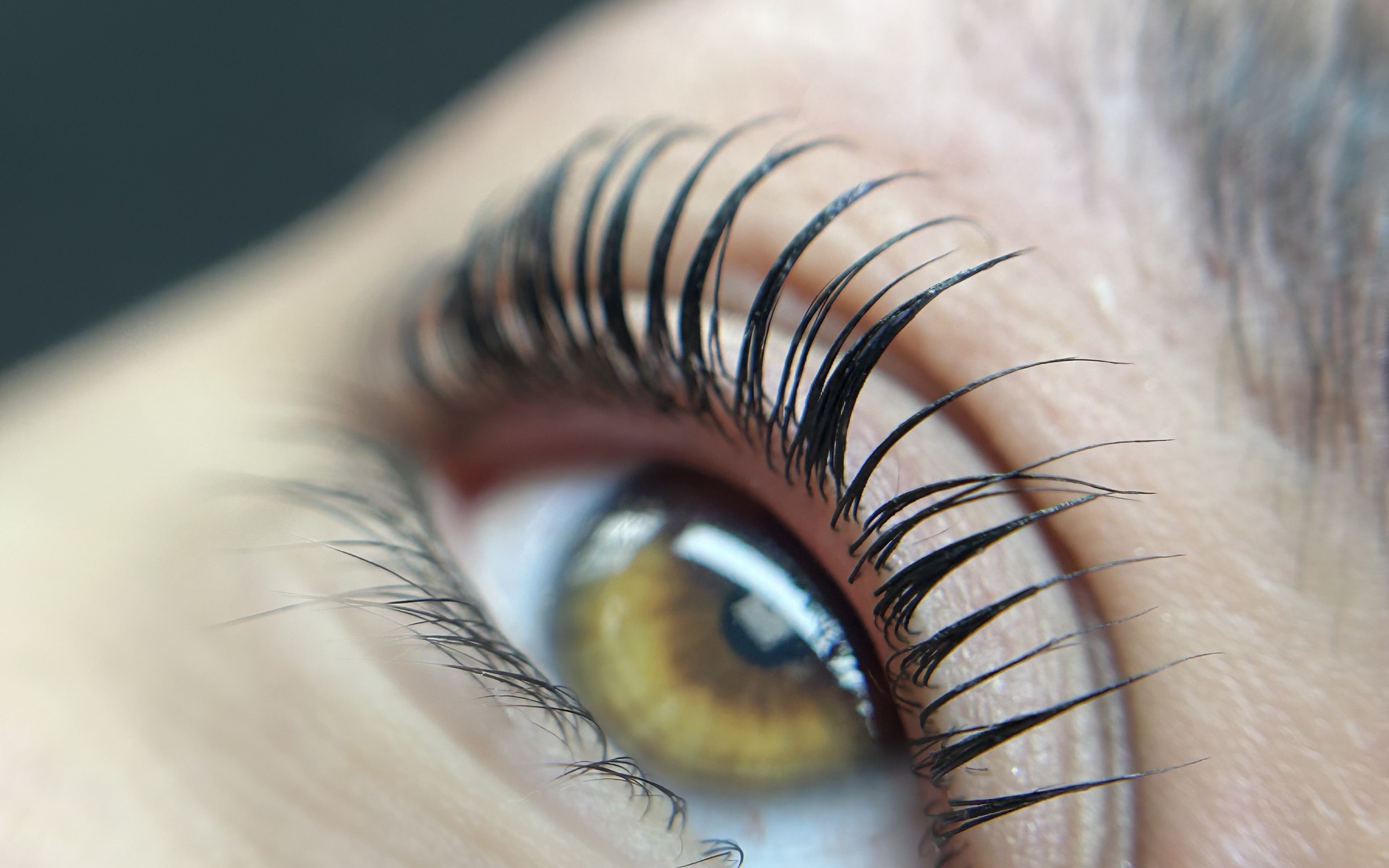 Macro d'un regard travaillé par une experte formée chez Beauté du Cil Academy